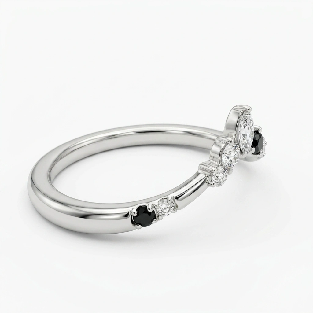 PT950 Platinum Marquise & Round-Cut Lab-Grown Diamond Engagement Ring view 5