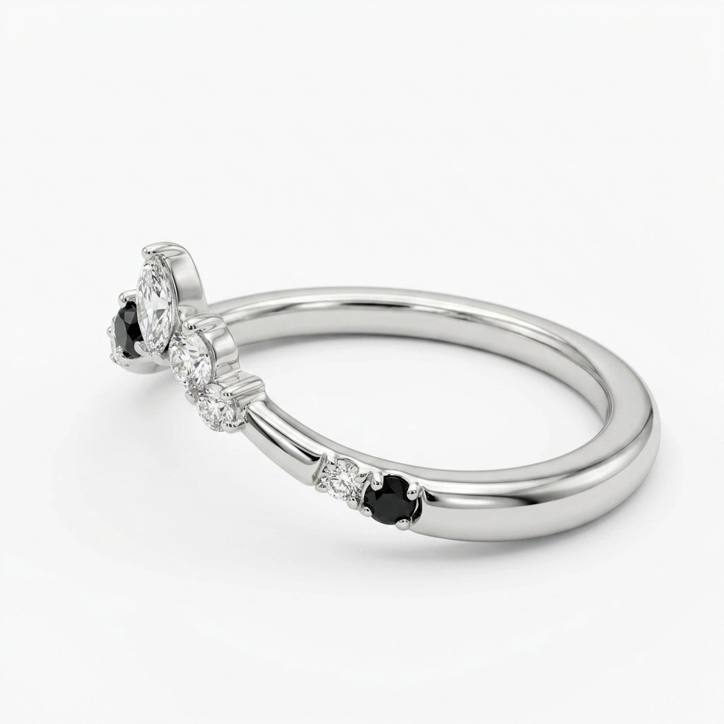 PT950 Platinum Marquise & Round-Cut Lab-Grown Diamond Engagement Ring view 6