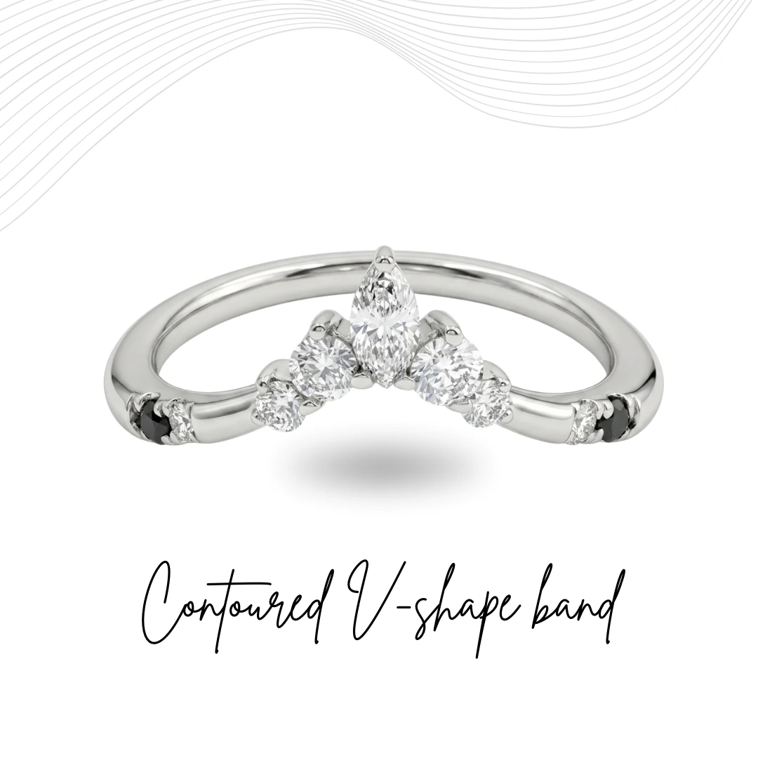 PT950 Platinum Marquise & Round-Cut Lab-Grown Diamond Engagement Ring