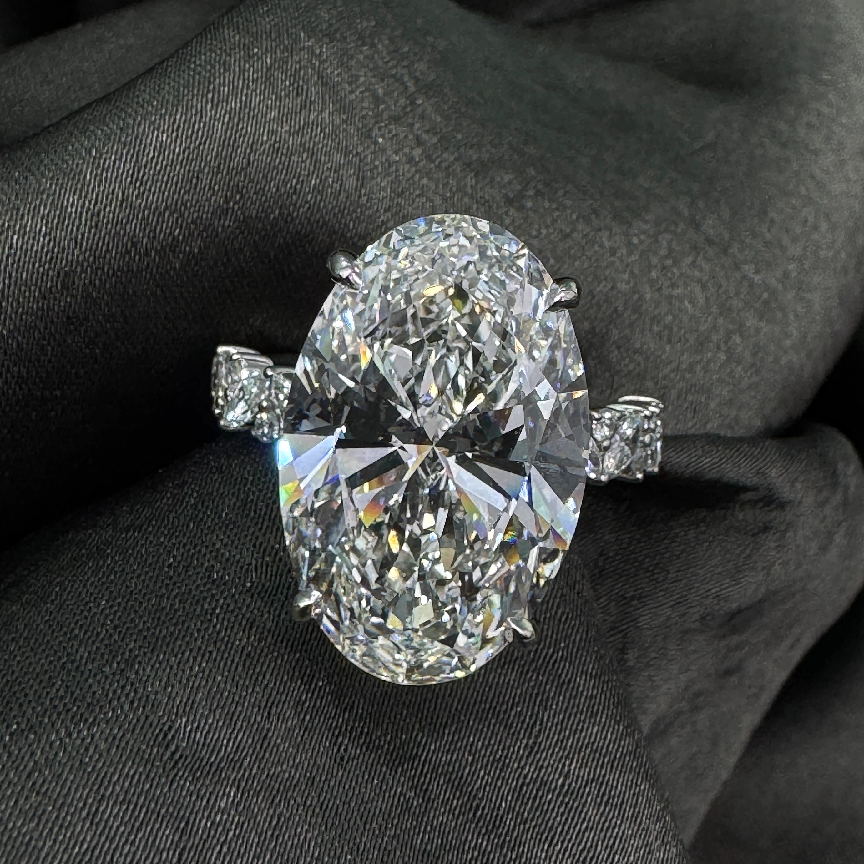 PT950 Platinum Multi-Shape Diamond Ring with 10.82 Carat Total Weight (Oval, Marquise & Round Brilliant)