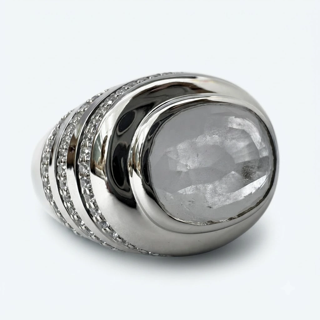 PT950 Platinum Natural Coloured Gemstone Ring | IGI Certified view 3
