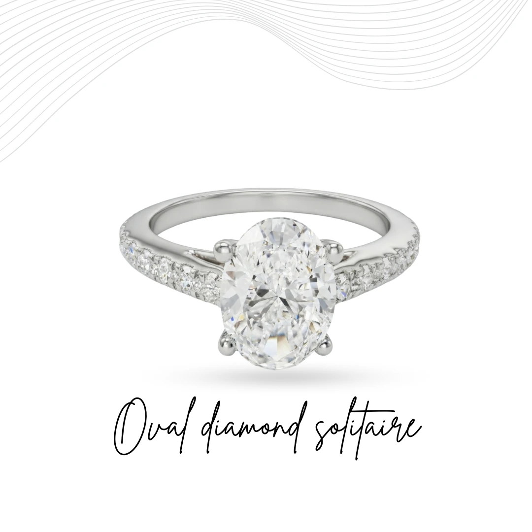 PT950 Platinum Oval Diamond Ring with Round Accents | IGI Certified