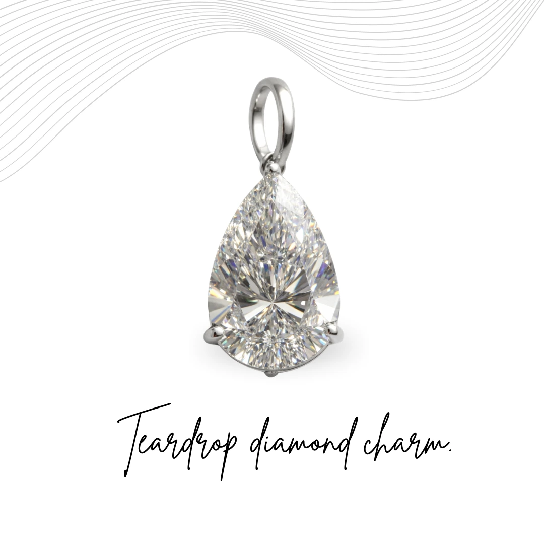 PT950 Platinum Pear Cut Diamond Pendant