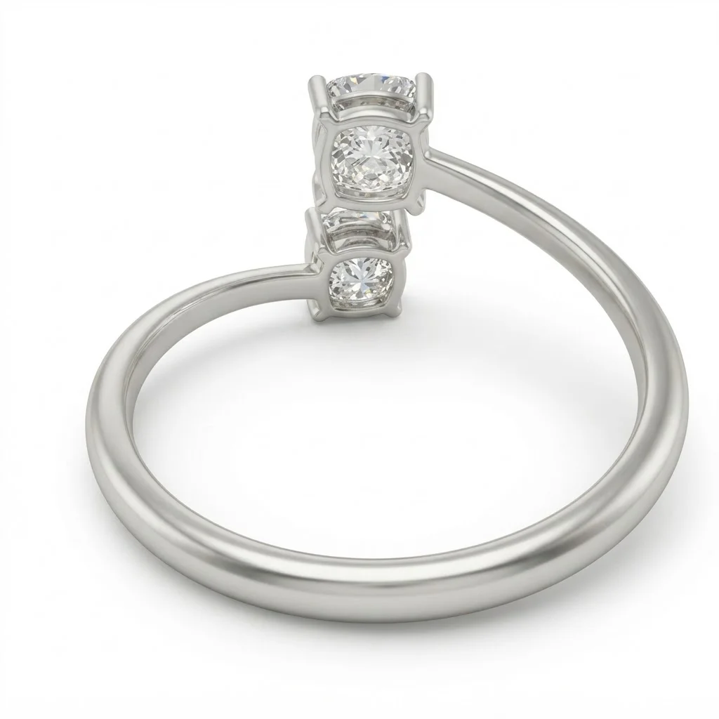 Cushion Cut Lab Grown Diamond Ring in PT950 Platinum view 4
