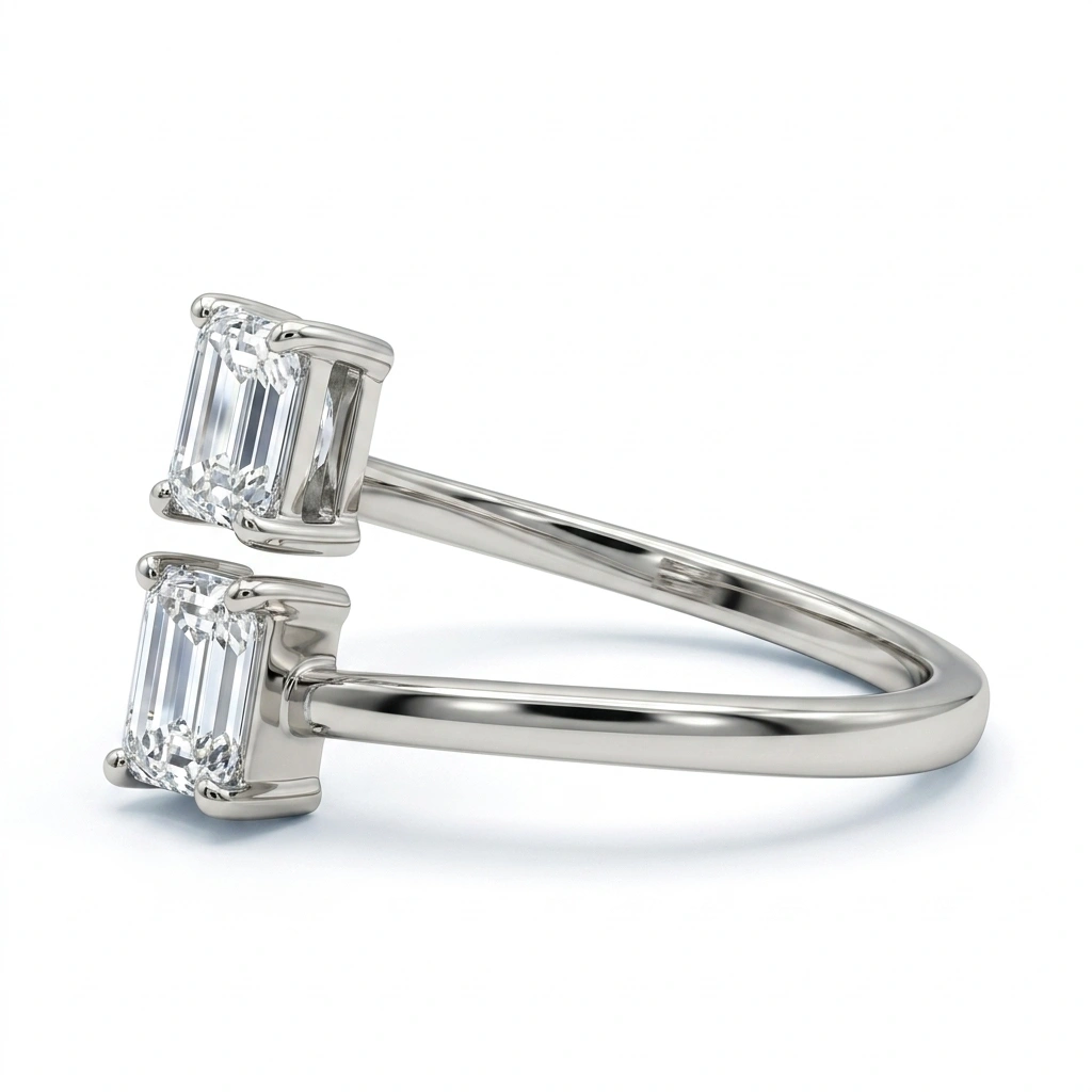 PT950 Platinum Princess-Cut & Radiant-Cut Lab-Grown Diamond Engagement Ring view 4