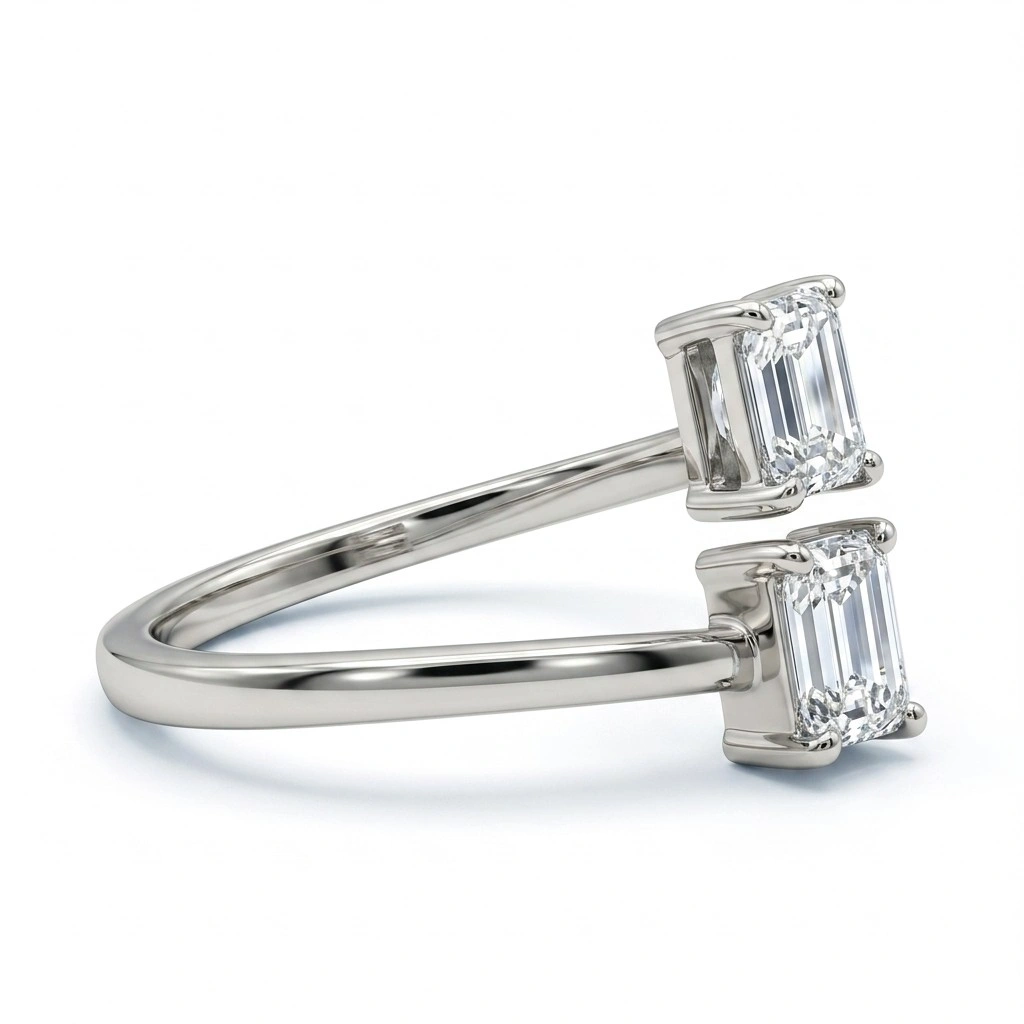 PT950 Platinum Princess-Cut & Radiant-Cut Lab-Grown Diamond Engagement Ring view 5