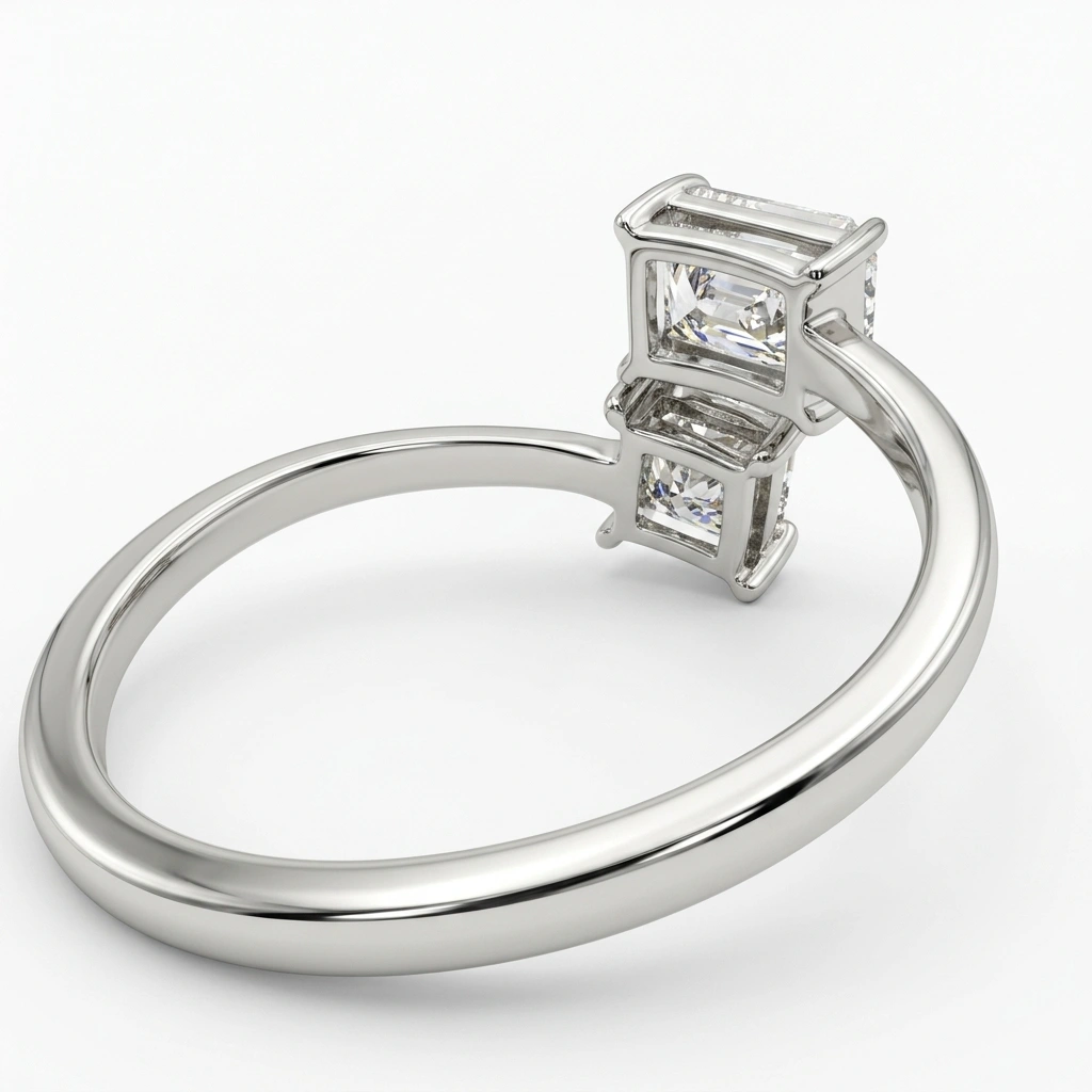 PT950 Platinum Princess-Cut & Radiant-Cut Lab-Grown Diamond Engagement Ring view 6