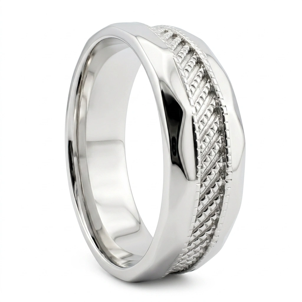 PT950 Platinum Ring for Engraved Pattern Luxury Jewelry view 3