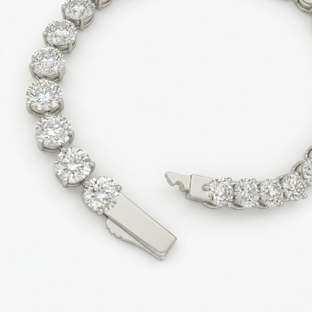 PT950 Platinum Round Brilliant Lab-Grown Diamond Bracelet view 4