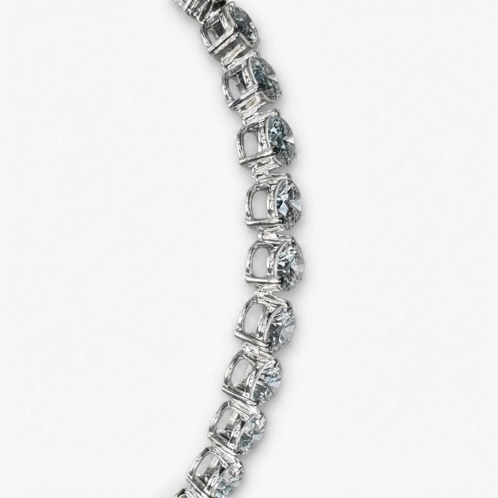 PT950 Platinum Round Brilliant Lab-Grown Diamond Bracelet view 6