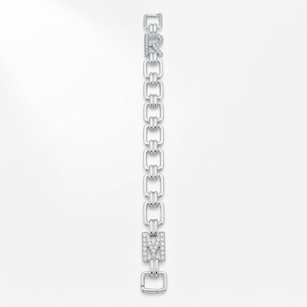 PT950 Platinum Round Brilliant Cut Lab Grown Diamond Bracelet view 3