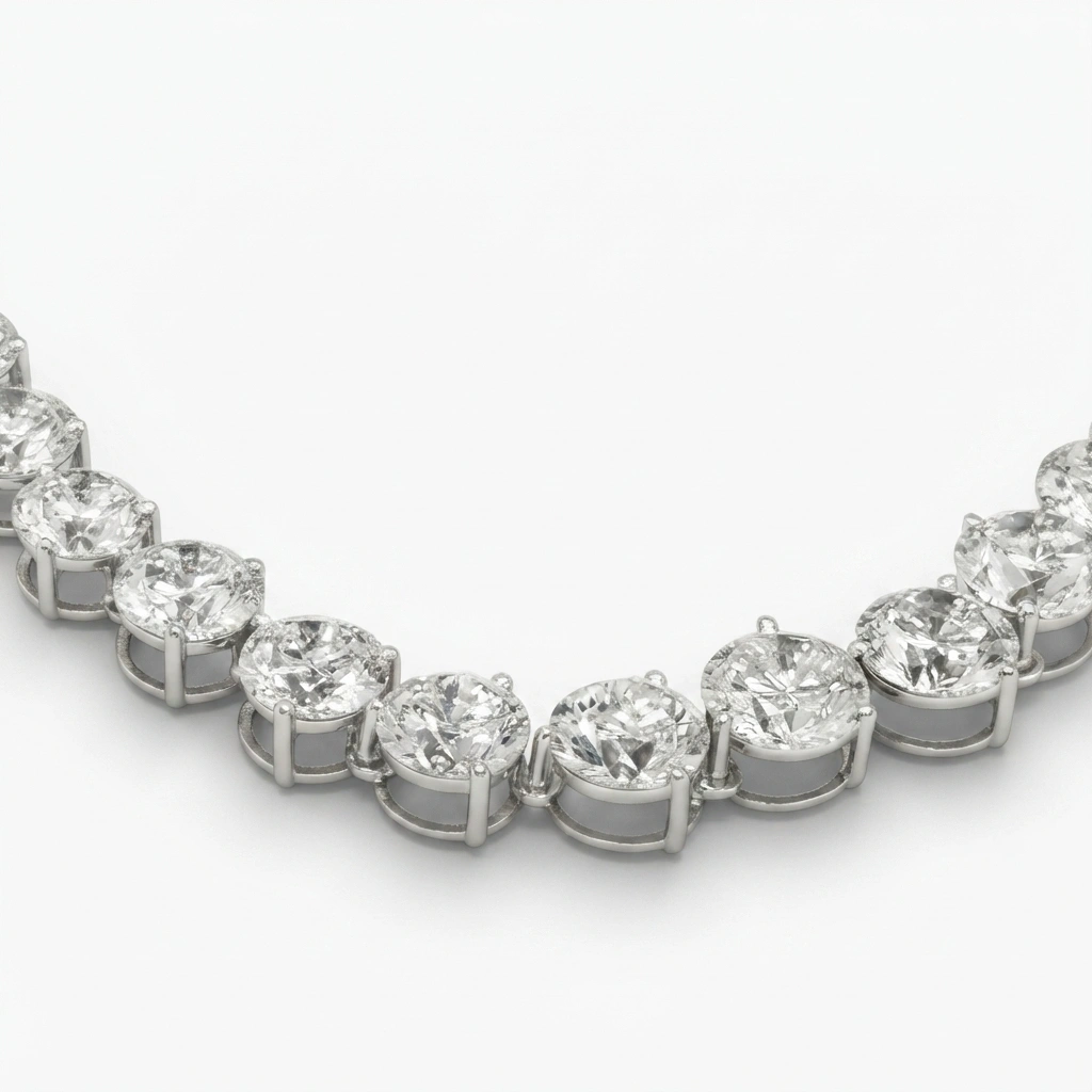 PT950 Platinum Round Brilliant Lab-Grown Diamond Necklace view 4