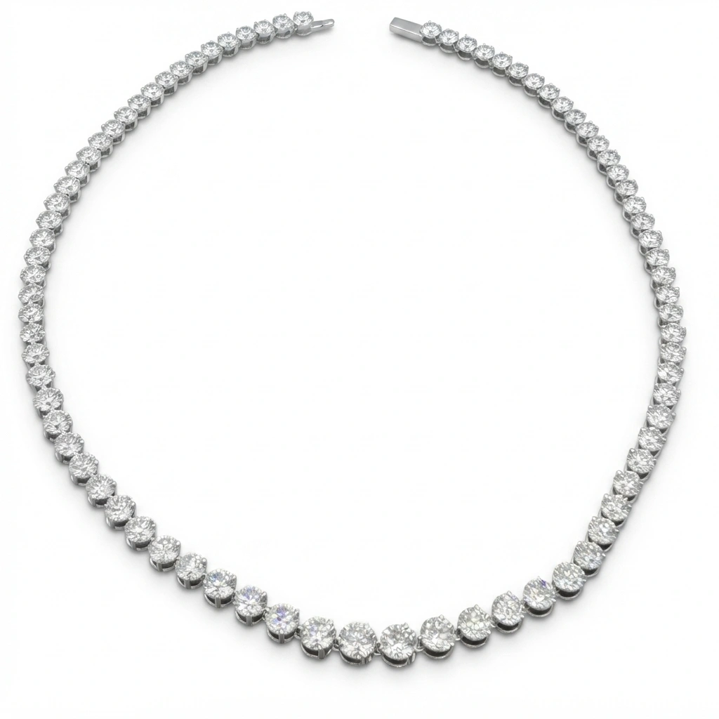 PT950 Platinum Round Brilliant Lab-Grown Diamond Necklace view 7