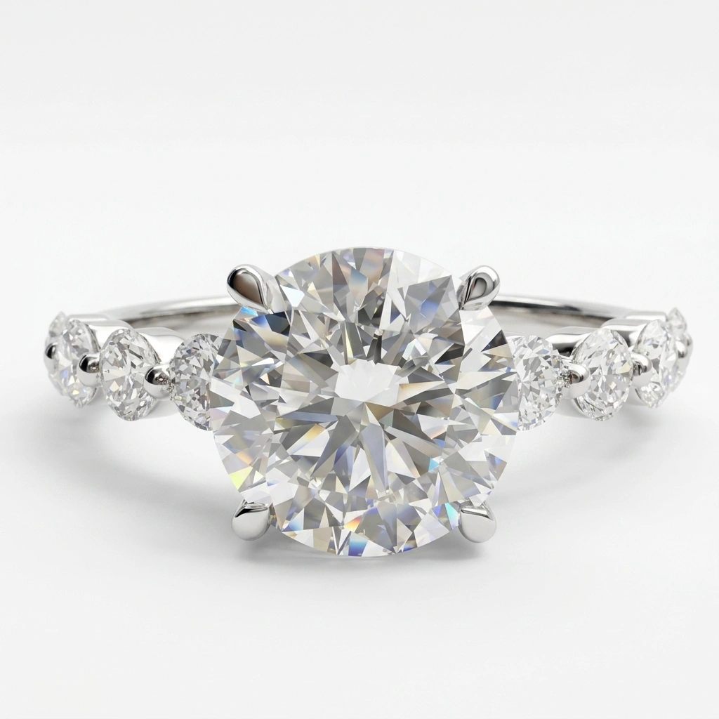 PT950 Platinum Round-Cut Lab-Grown Diamond Engagement Ring | Luxury Fine Jewelry view 3