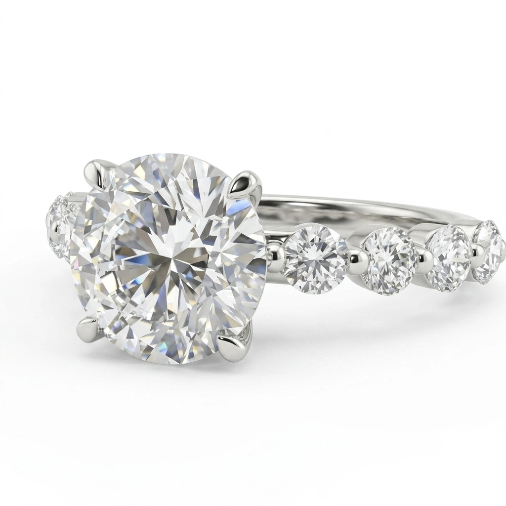 PT950 Platinum Round-Cut Lab-Grown Diamond Engagement Ring | Luxury Fine Jewelry view 4
