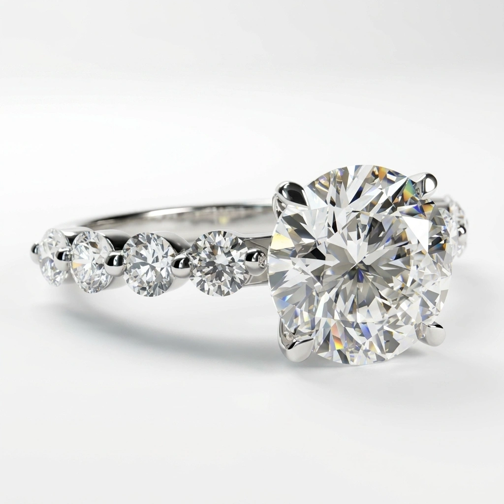 PT950 Platinum Round-Cut Lab-Grown Diamond Engagement Ring | Luxury Fine Jewelry view 5