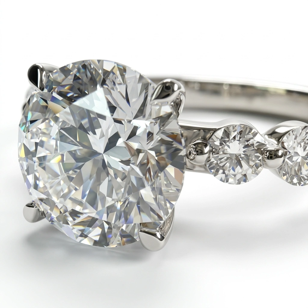 PT950 Platinum Round-Cut Lab-Grown Diamond Engagement Ring | Luxury Fine Jewelry view 7
