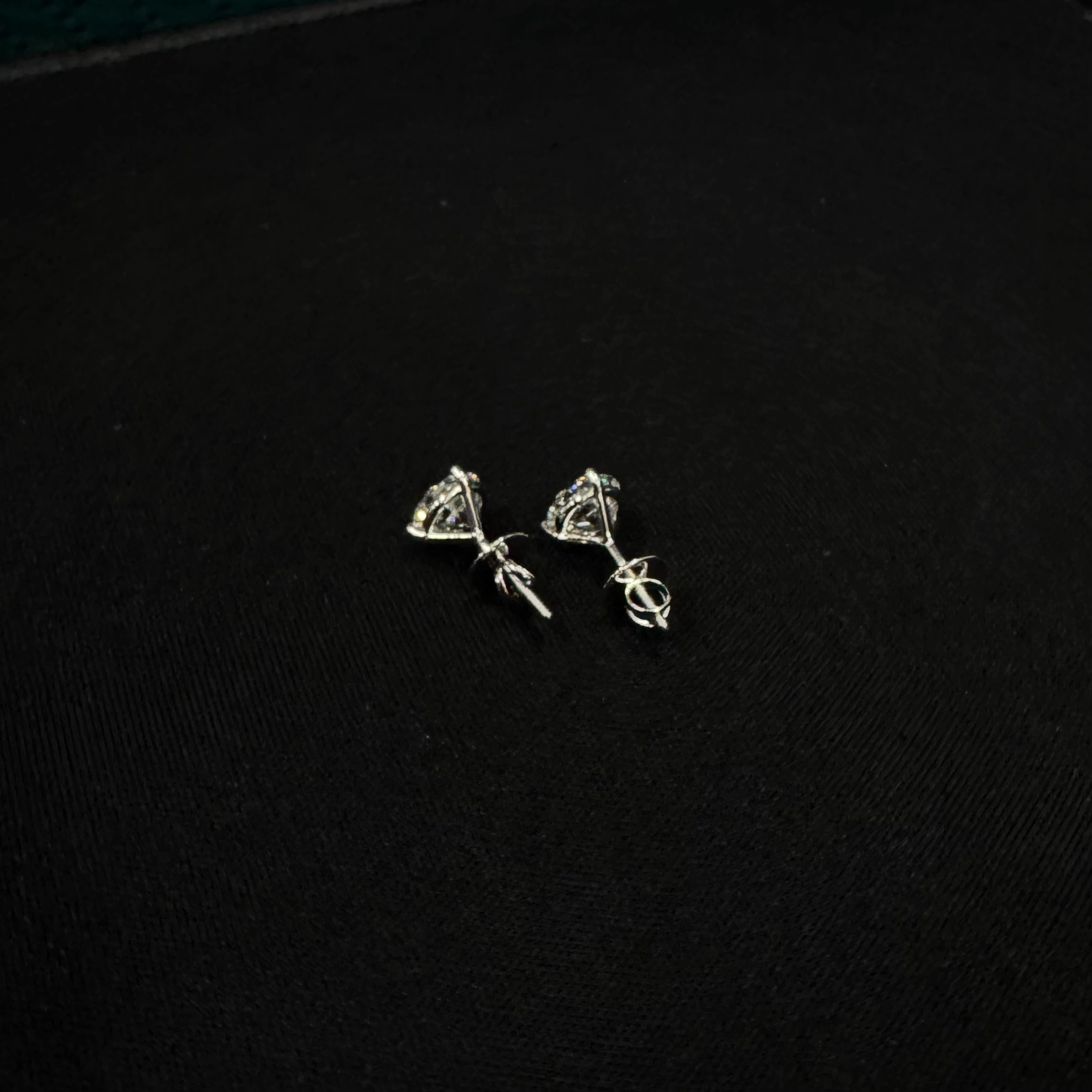 PT950 Platinum Round Diamond Stud Earrings 3 CT TW | 1.5 CT Each Diamond | Classic Solitaire Earrings view 3