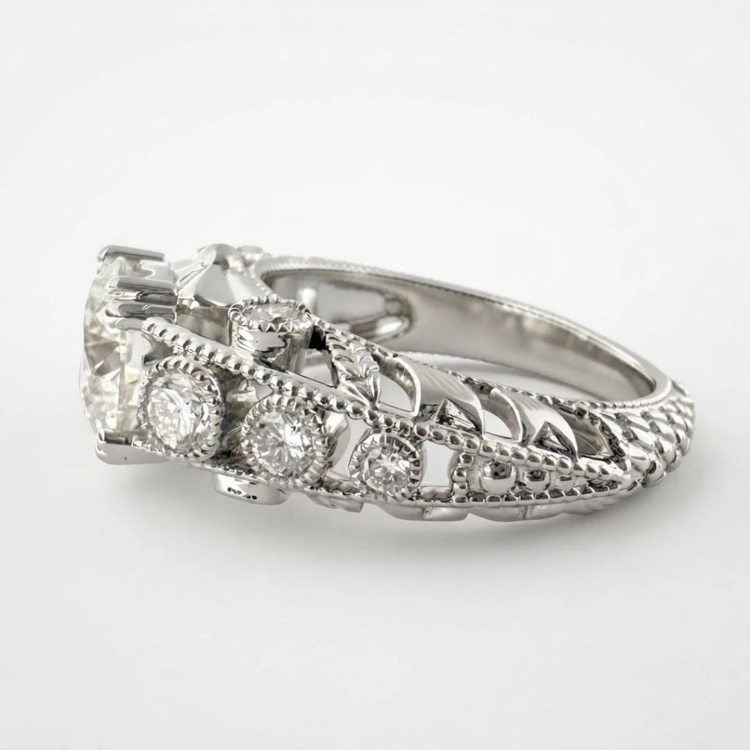 PT950 Platinum Round Lab Grown Diamond Engagement Ring | IGI Certified view 5