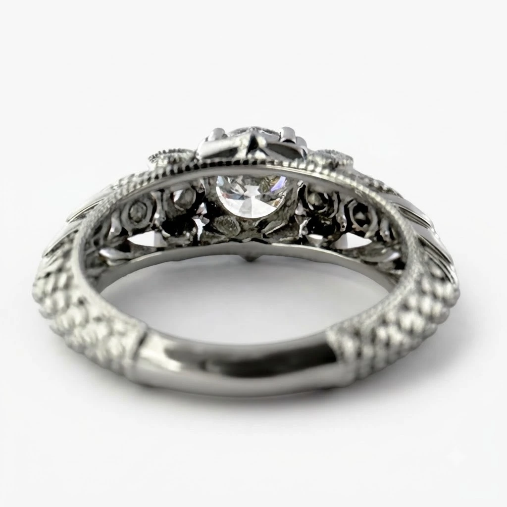 PT950 Platinum Round Lab Grown Diamond Engagement Ring | IGI Certified view 6