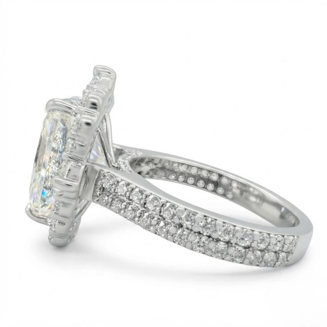 Radiant & Round Lab Grown Diamond Ring | PT950 Platinum | IGI Certified view 4