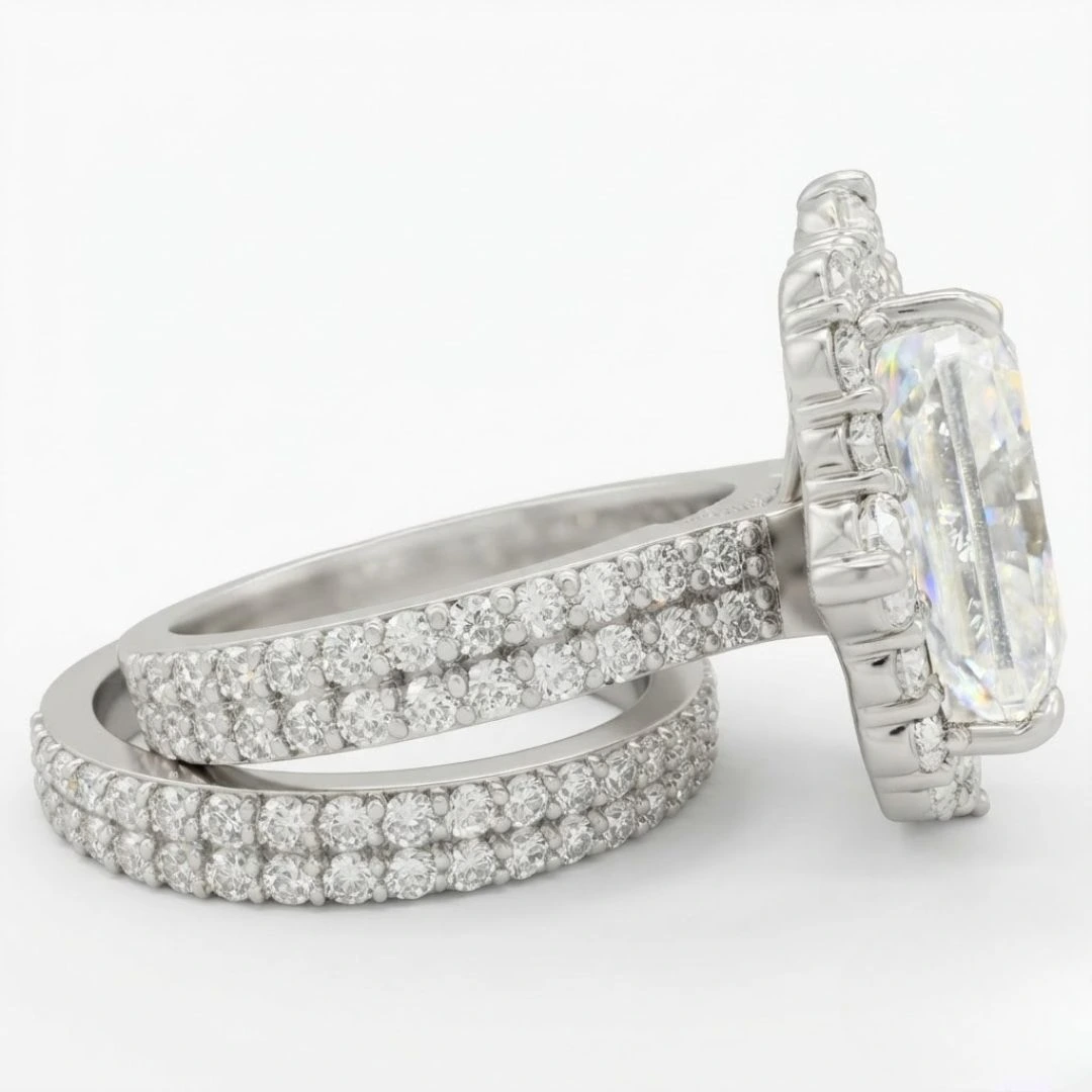Radiant & Round Lab Grown Diamond Ring | PT950 Platinum | IGI Certified view 5