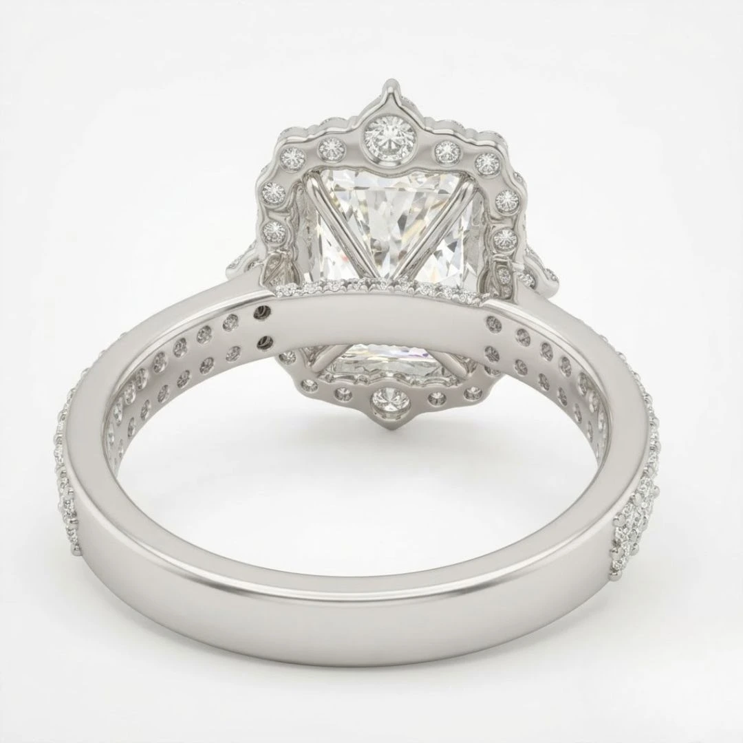 Radiant & Round Lab Grown Diamond Ring | PT950 Platinum | IGI Certified view 9