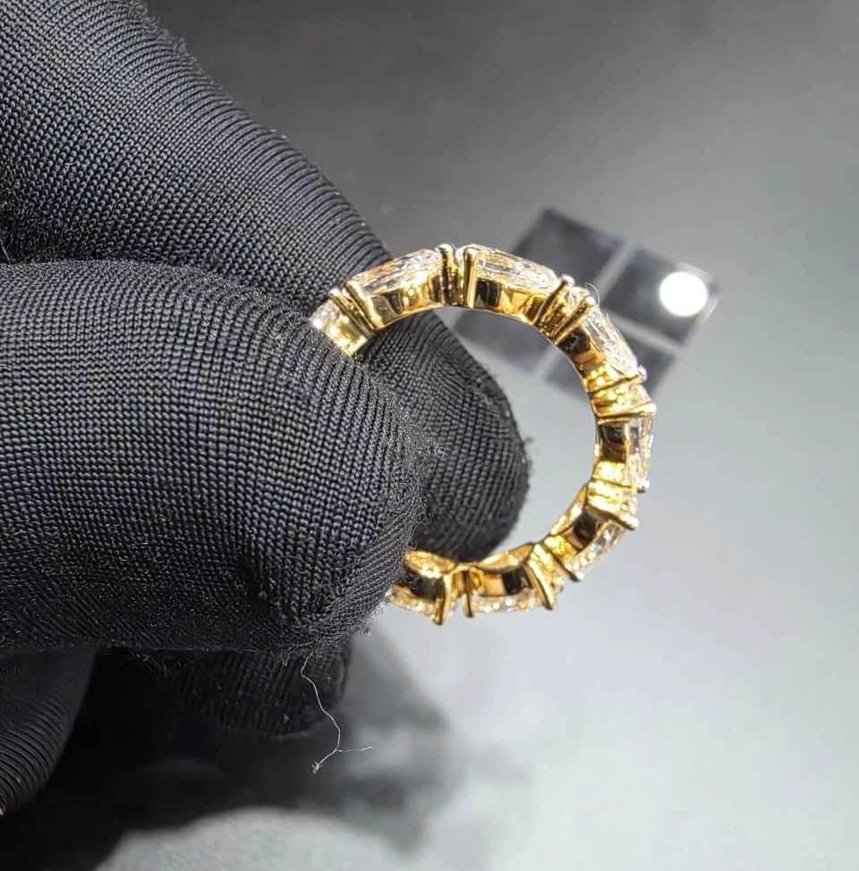 4.13 CT Pear Diamond Ring in 14K Yellow Gold view 3