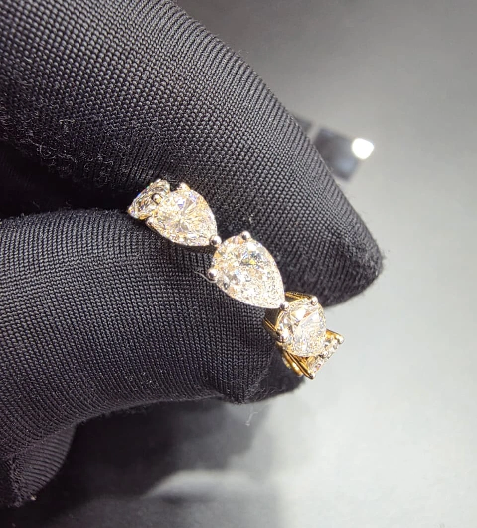 4.13 CT Pear Diamond Ring in 14K Yellow Gold view 4