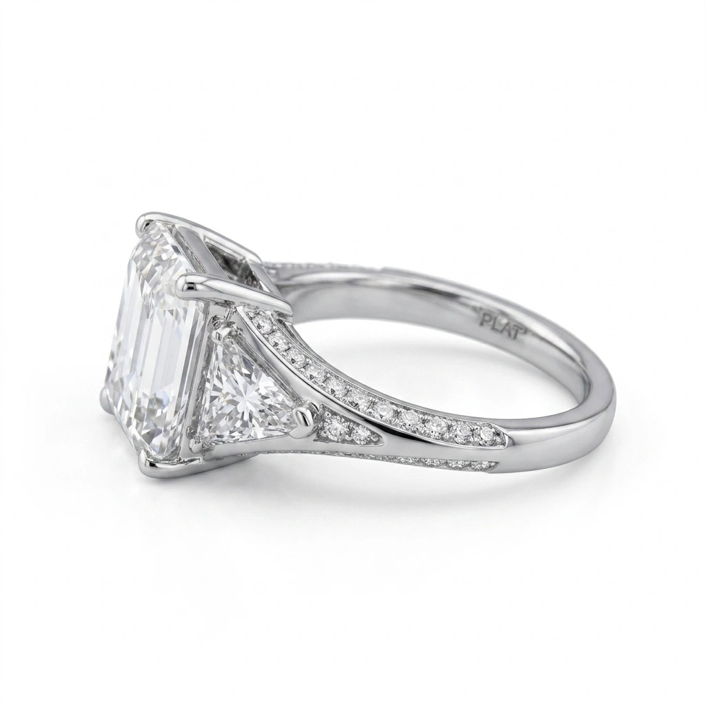 Radiant Cut Lab Grown Diamond Ring | PT950 Platinum view 3