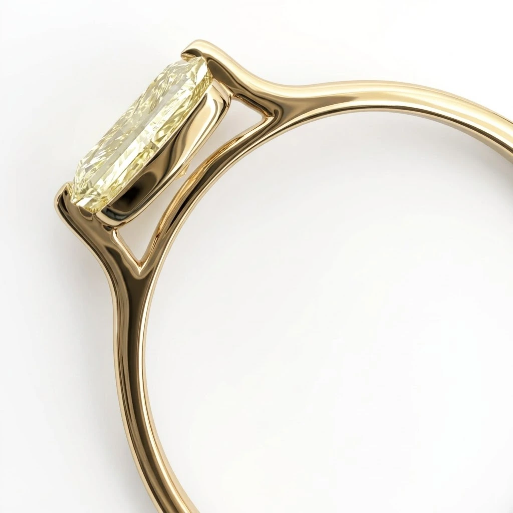Radiant Cut Lab Grown Diamond Ring | Yellow Gold | IGI Certified view 3