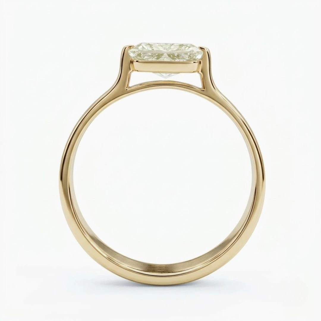 Radiant Cut Lab Grown Diamond Ring | Yellow Gold | IGI Certified view 4