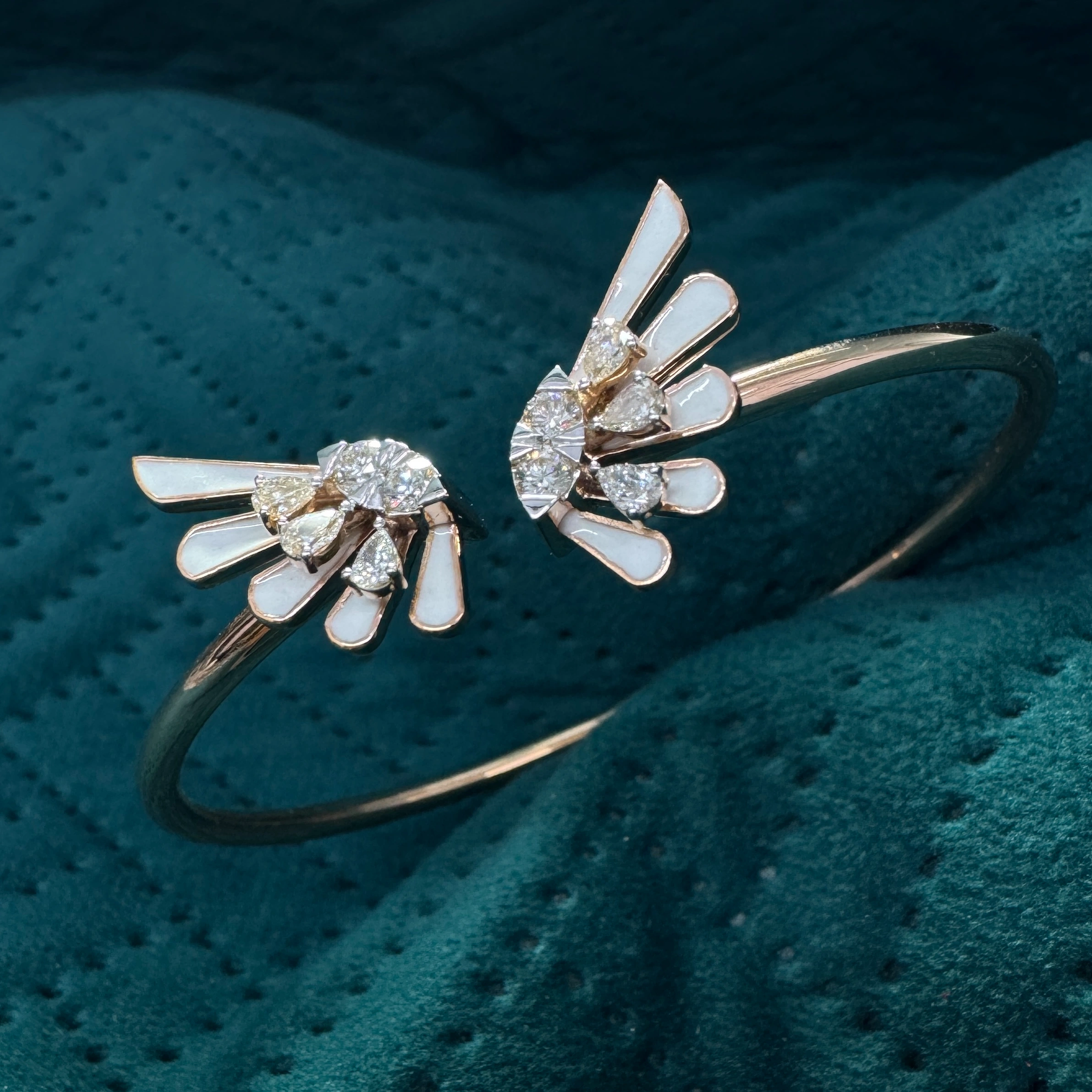 Rose Gold 18KT Lab Grown Diamond Pear & Round Bracelet | 0.548 CT
