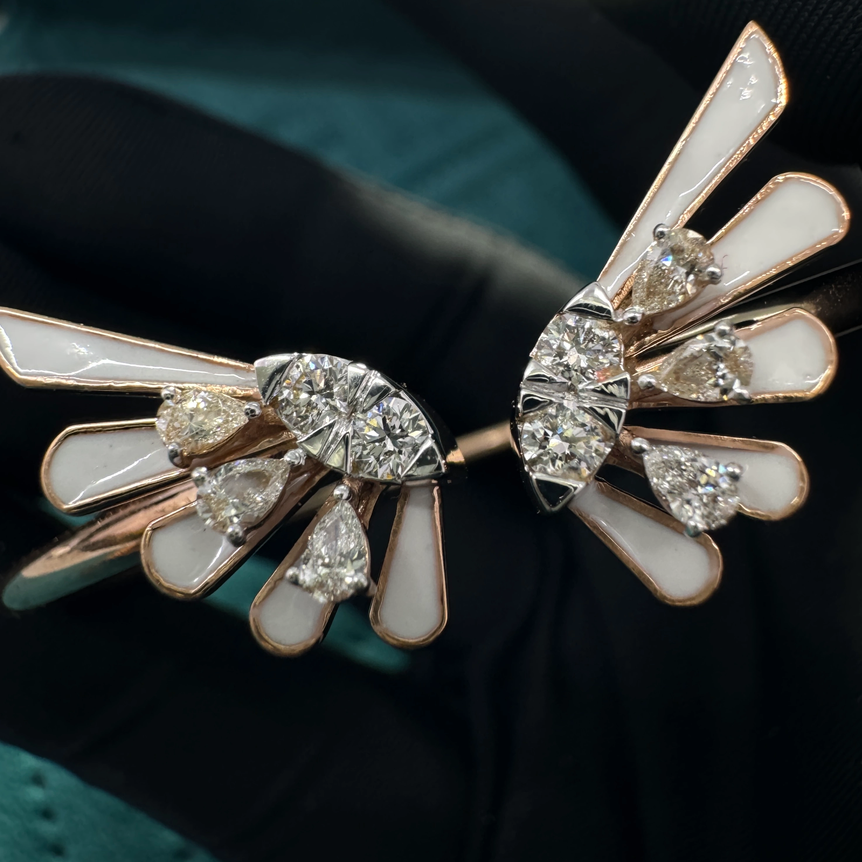 Rose Gold 18KT Lab Grown Diamond Pear & Round Bracelet | 0.548 CT view 7