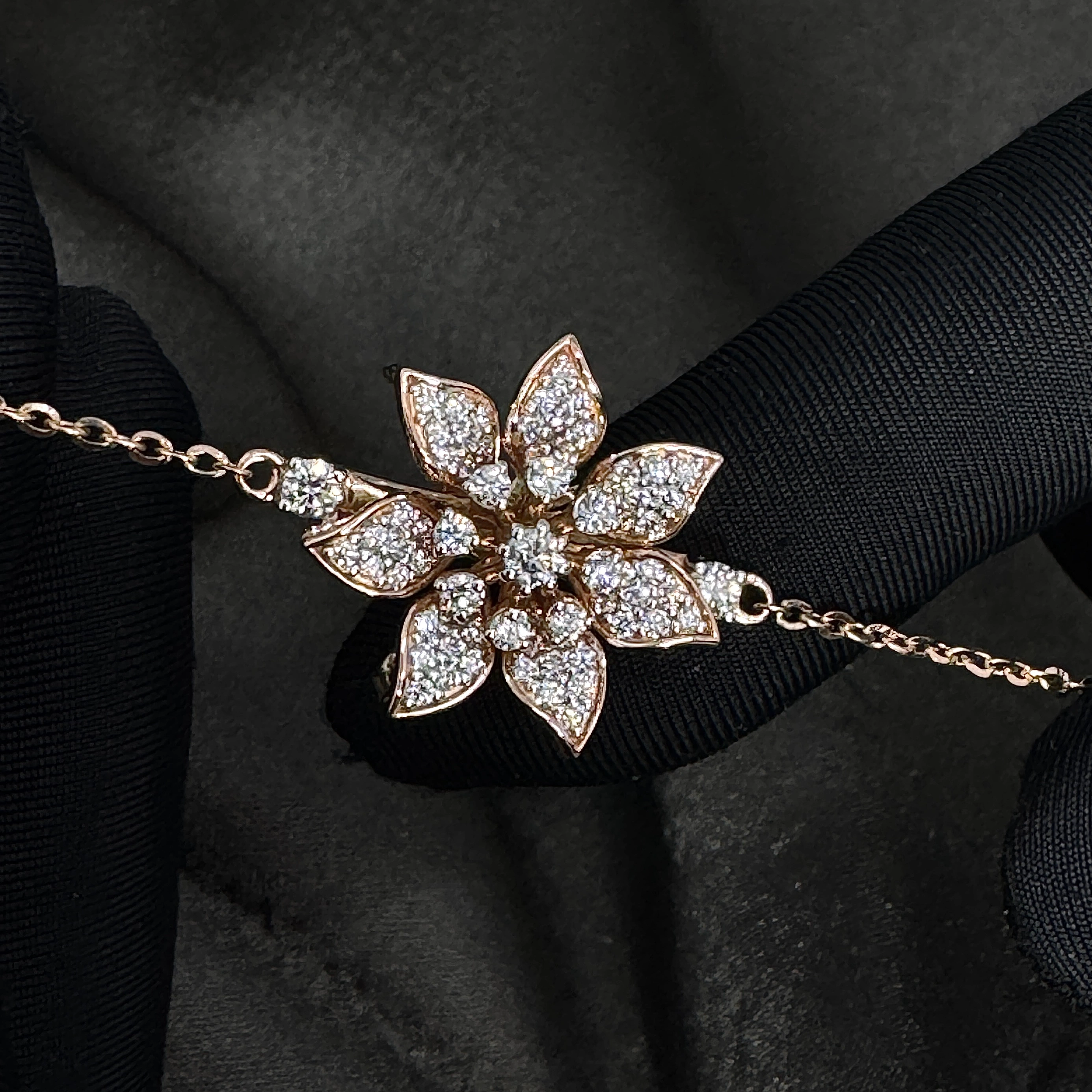 Rose Gold 18KT Lab Grown Diamond Round Tennis Bracelet | 0.546 CT