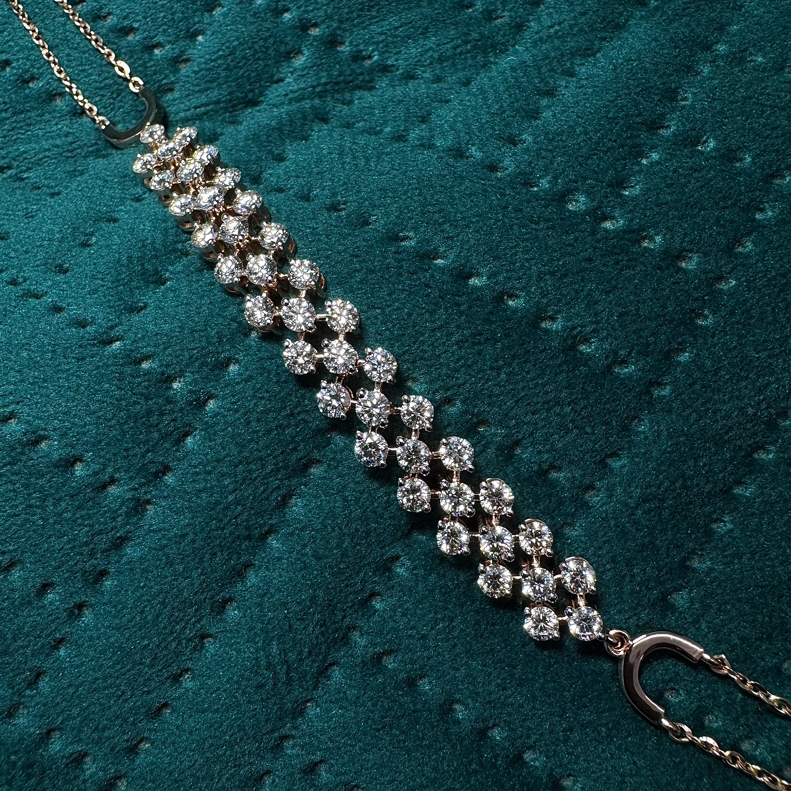 Rose Gold 18KT Lab Grown Diamond Statement Tennis Bracelet | 3.16 CT view 3