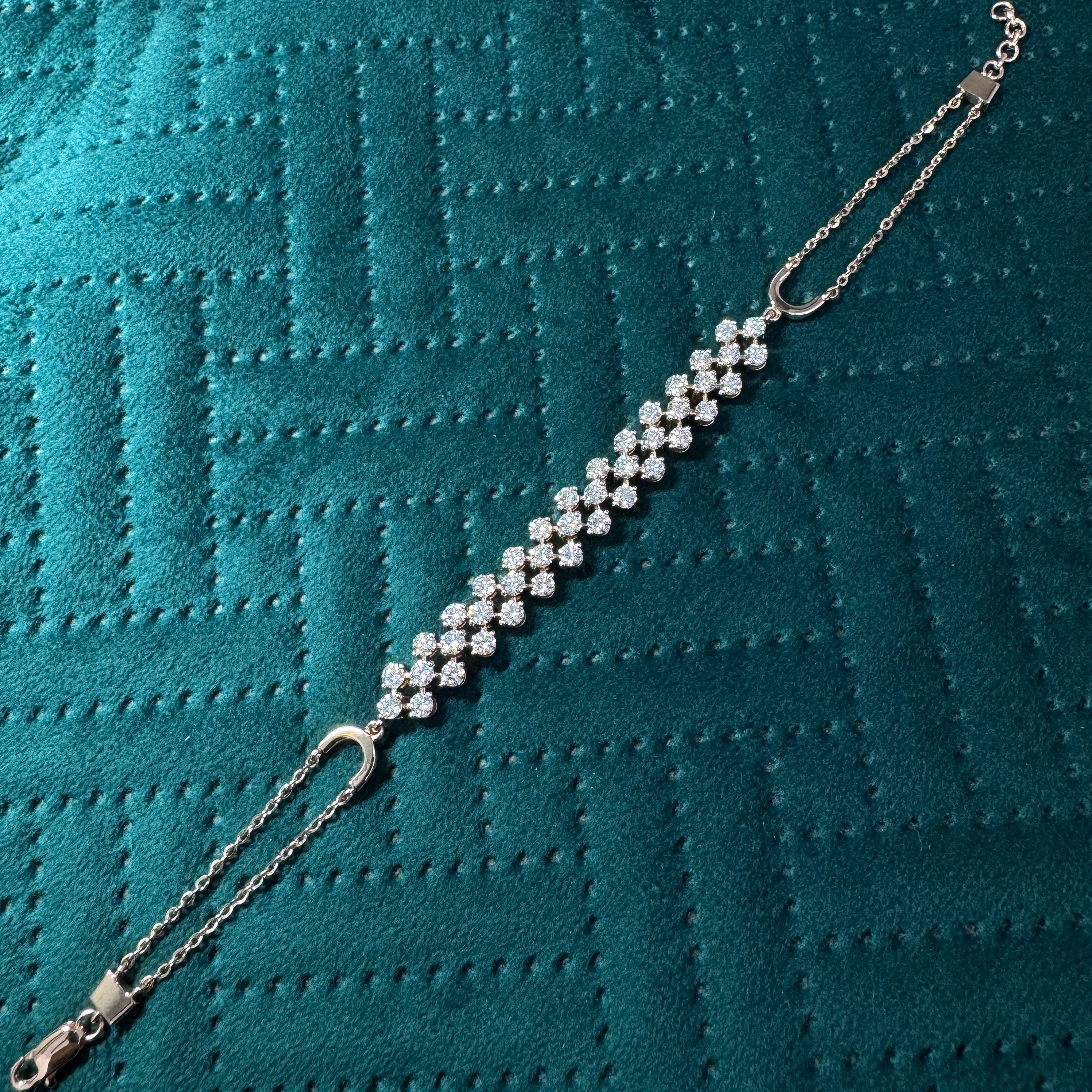 Rose Gold 18KT Lab Grown Diamond Statement Tennis Bracelet | 3.16 CT