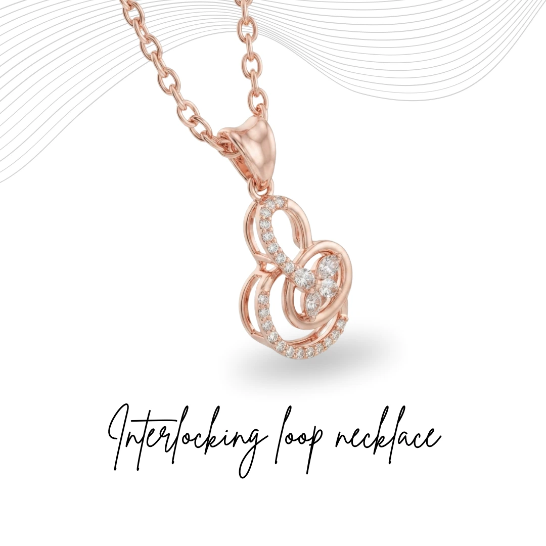 Rose Gold Pear & Round Lab Grown Diamond Pendant