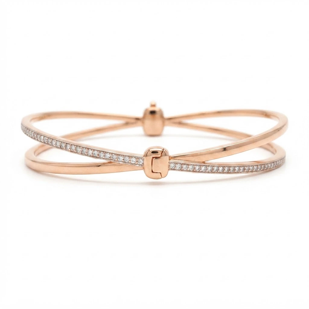 Rose Gold Round Diamond Bracelet | Elegant Fine Jewelry view 3