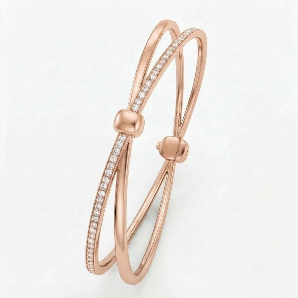 Rose Gold Round Diamond Bracelet | Elegant Fine Jewelry view 4