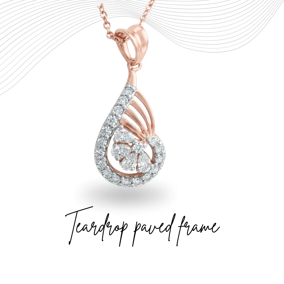 Round & Pear Cut Lab Grown Diamond Pendant with Chain