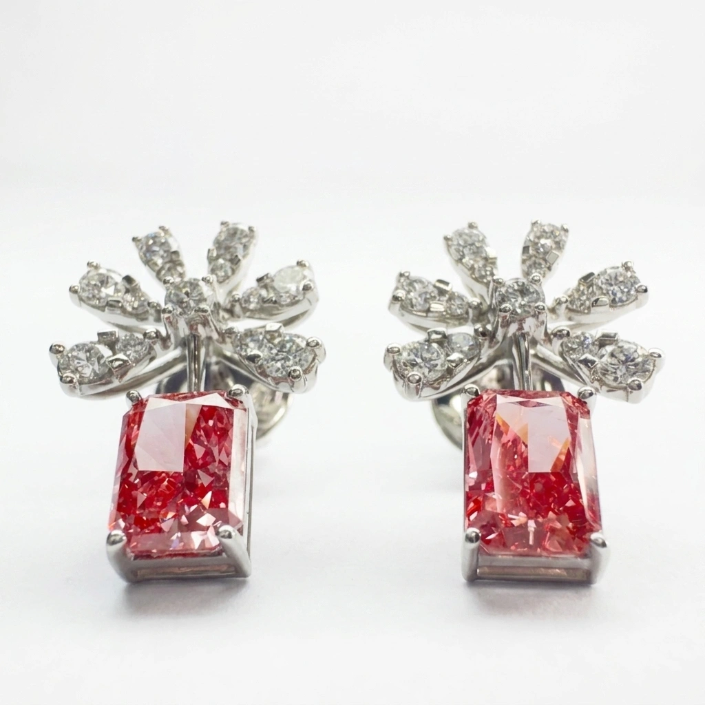 Round & Radiant-Cut Lab-Grown Diamond Earrings view 5