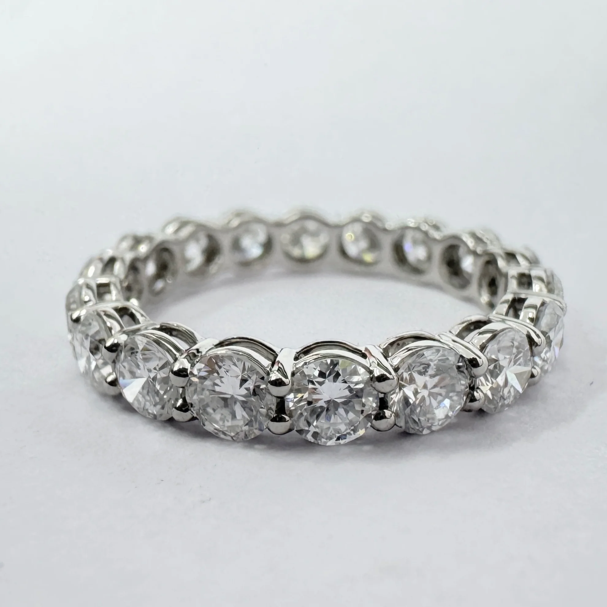 PT950 Platinum Diamond Statement Ring with Round Brilliant Diamonds view 4
