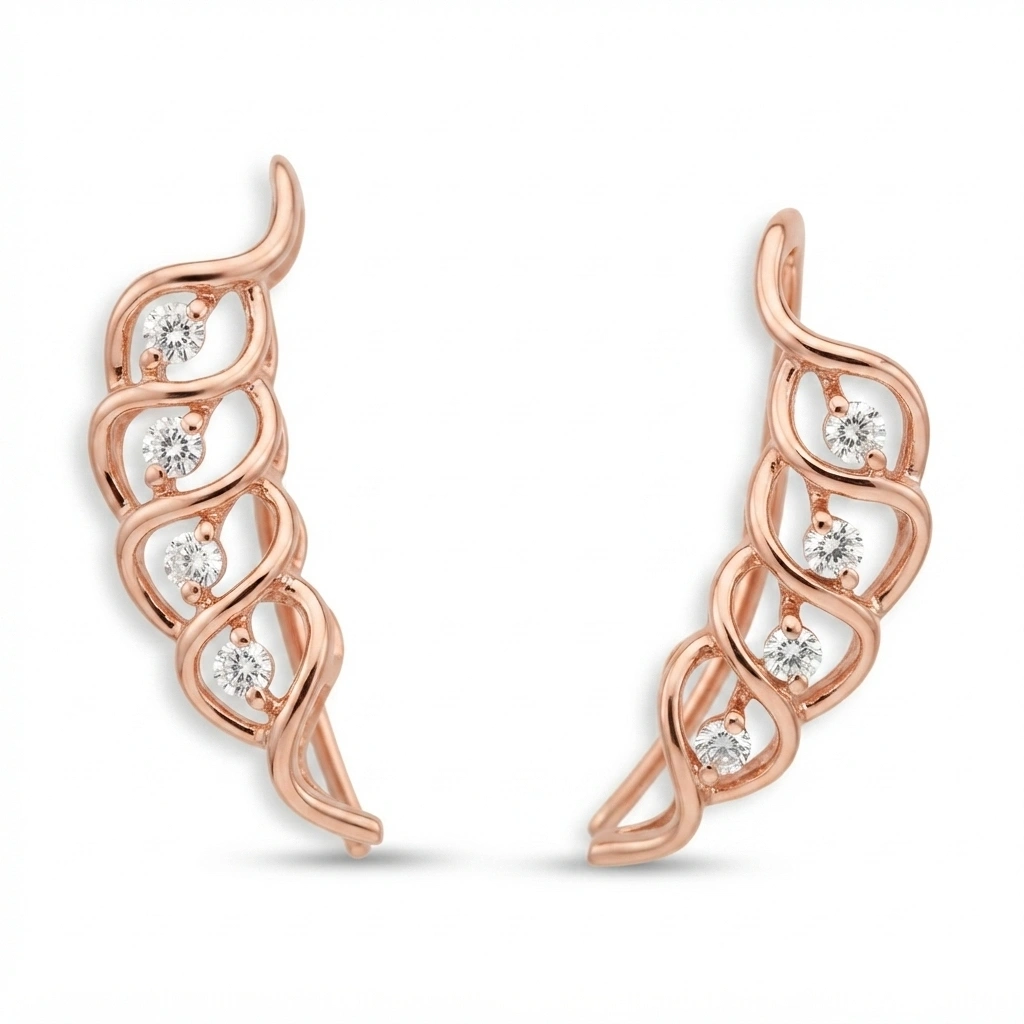 Round Brilliant Lab Grown Diamond Earrings view 3
