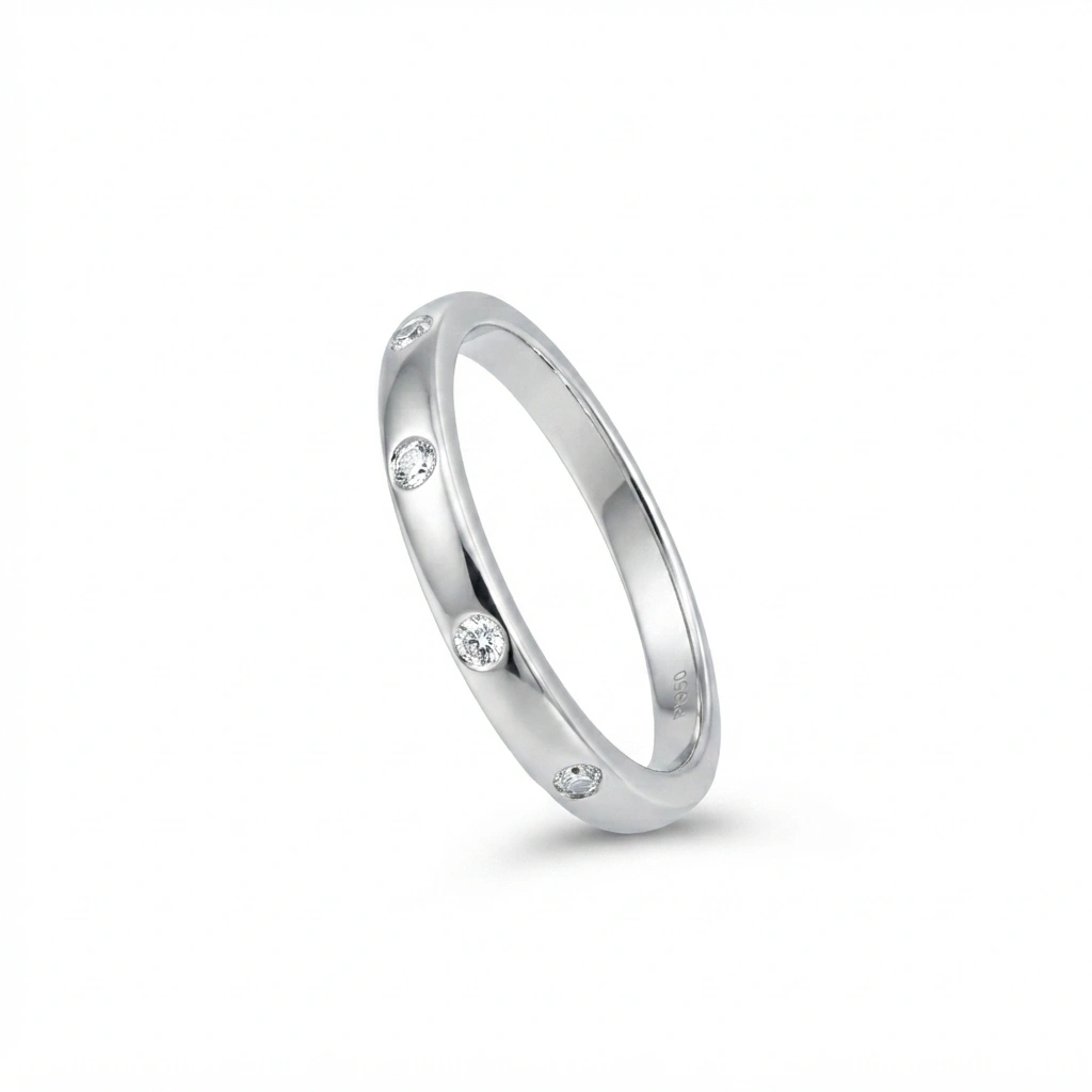 Round Brilliant Lab Grown Diamond Ring in PT950 Platinum view 4