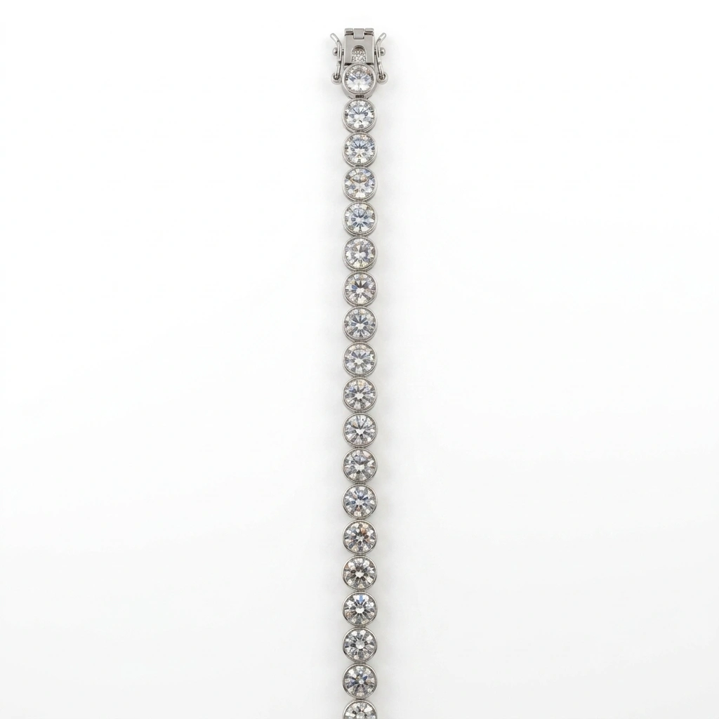 Round Brilliant Lab Grown Diamond Tennis Bracelet | PT950 Platinum view 5