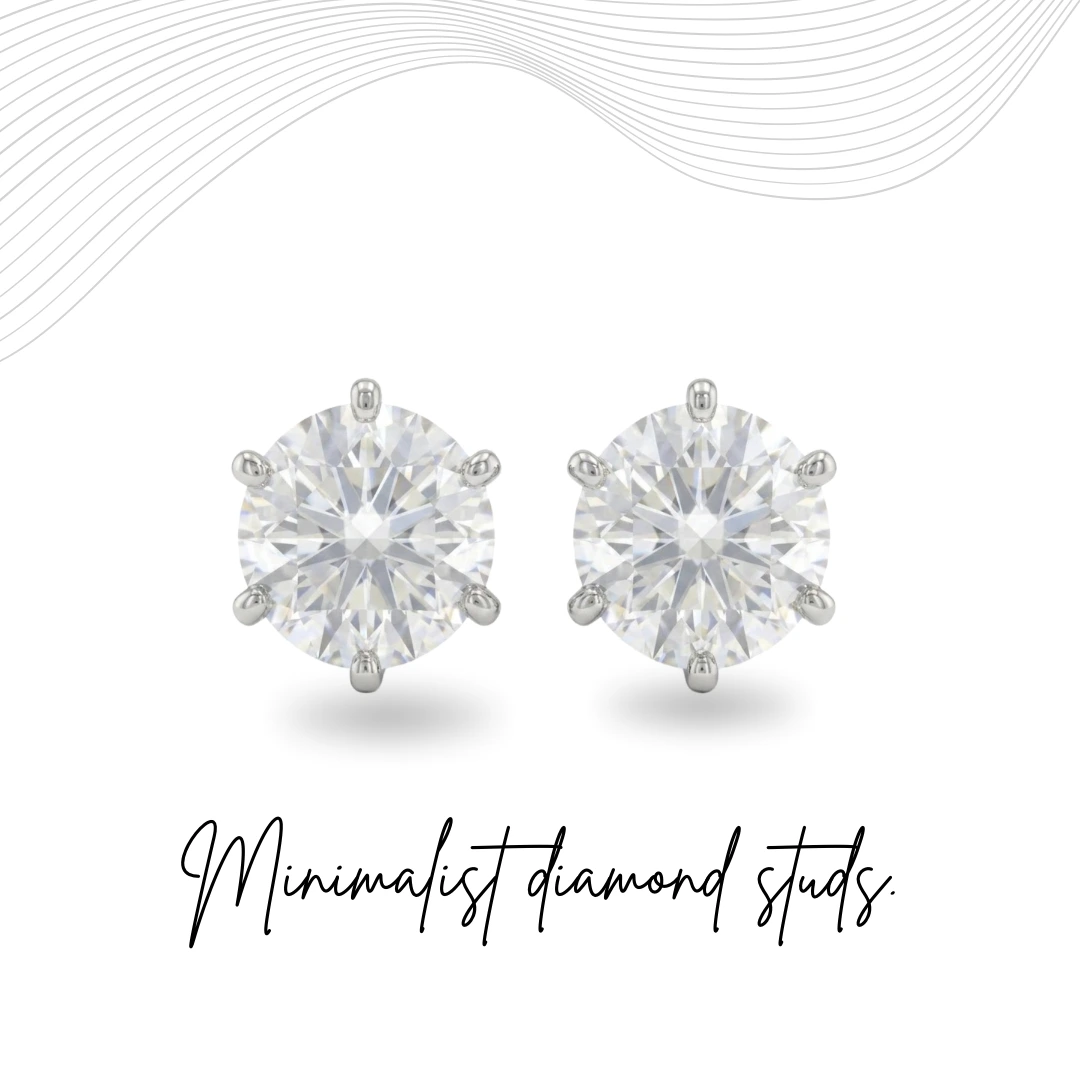Round Brilliant Solitaire Diamond Stud Earrings in PT950 Platinum