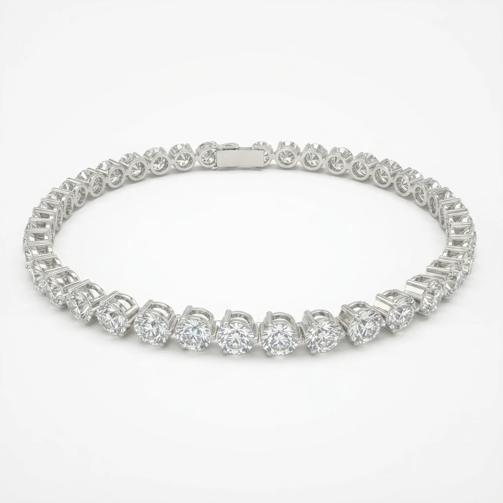 Round Cut Diamond Bracelet | Lab Grown & IGI Certified view 3