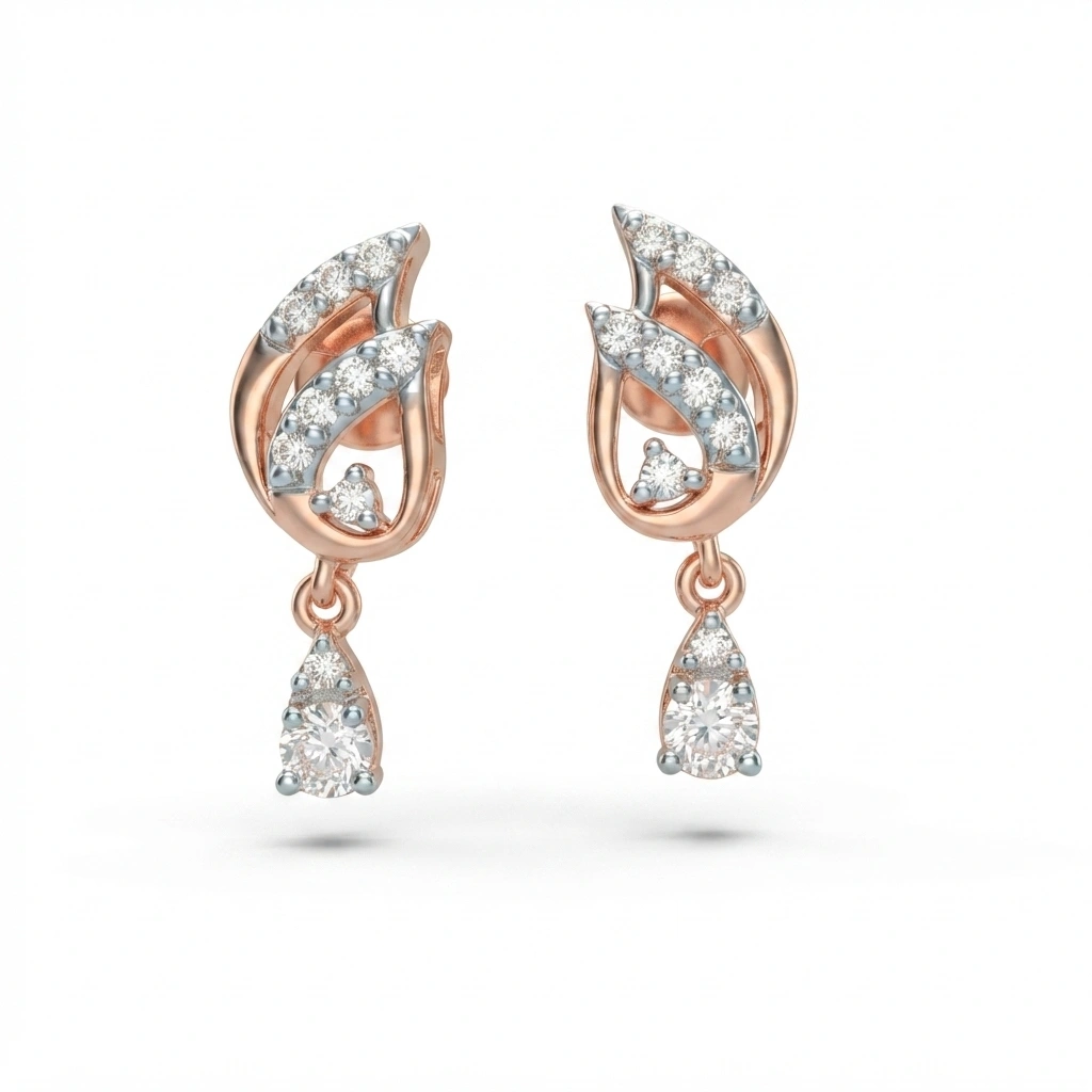 Round-Cut Diamond Earrings in Rose Gold | 0.25 CT Natural & Lab Grown view 5