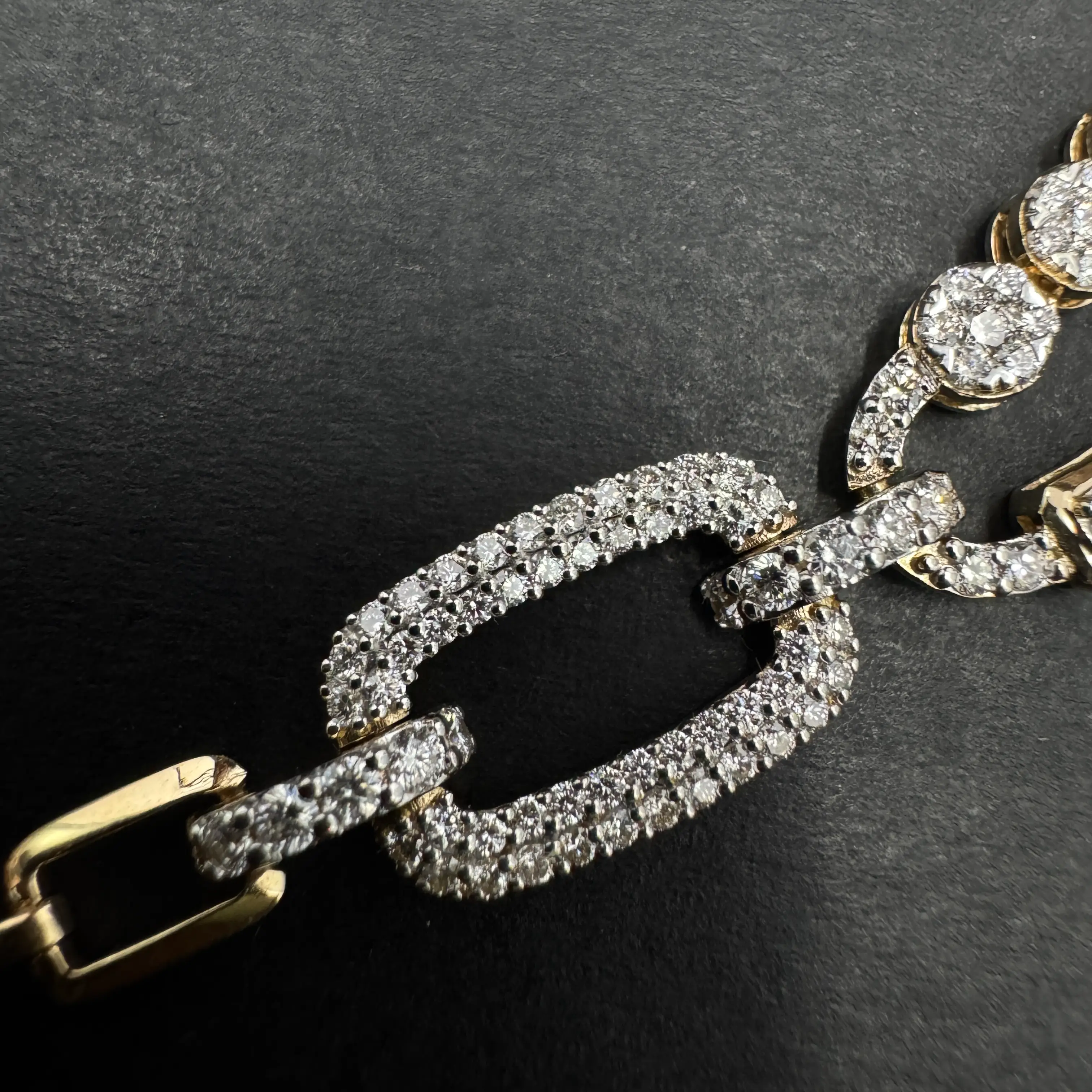 Round Cut Lab Grown Diamond Double Strand Necklace in Yellow Gold view 6